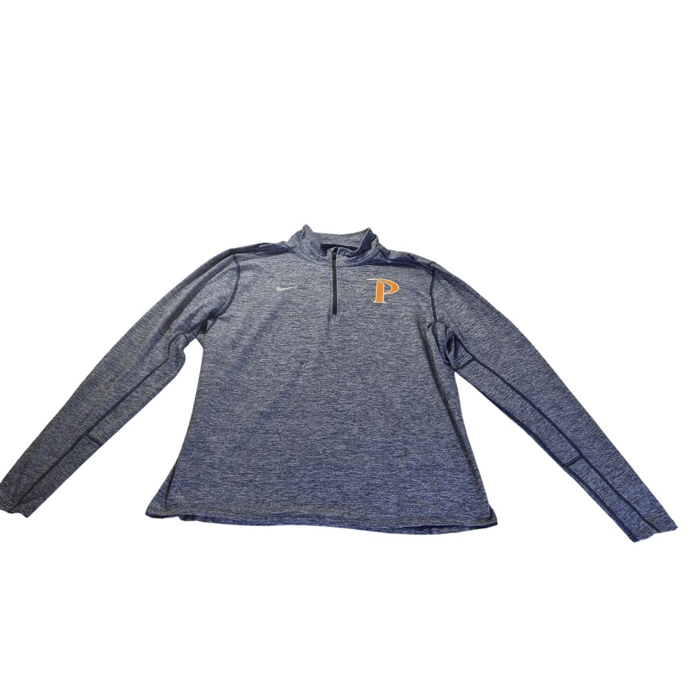 Nike Heathered W53273 Mens Large Princeton Tigers Blue Quarter Zip Pullover NCAA